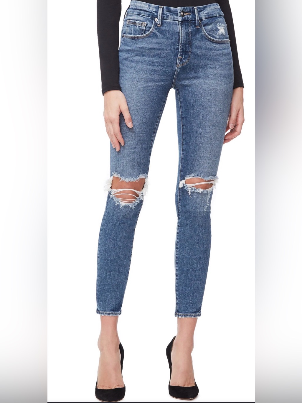 Good American Good Legs Crop Fringed Hem (More Fringed Than Pic)